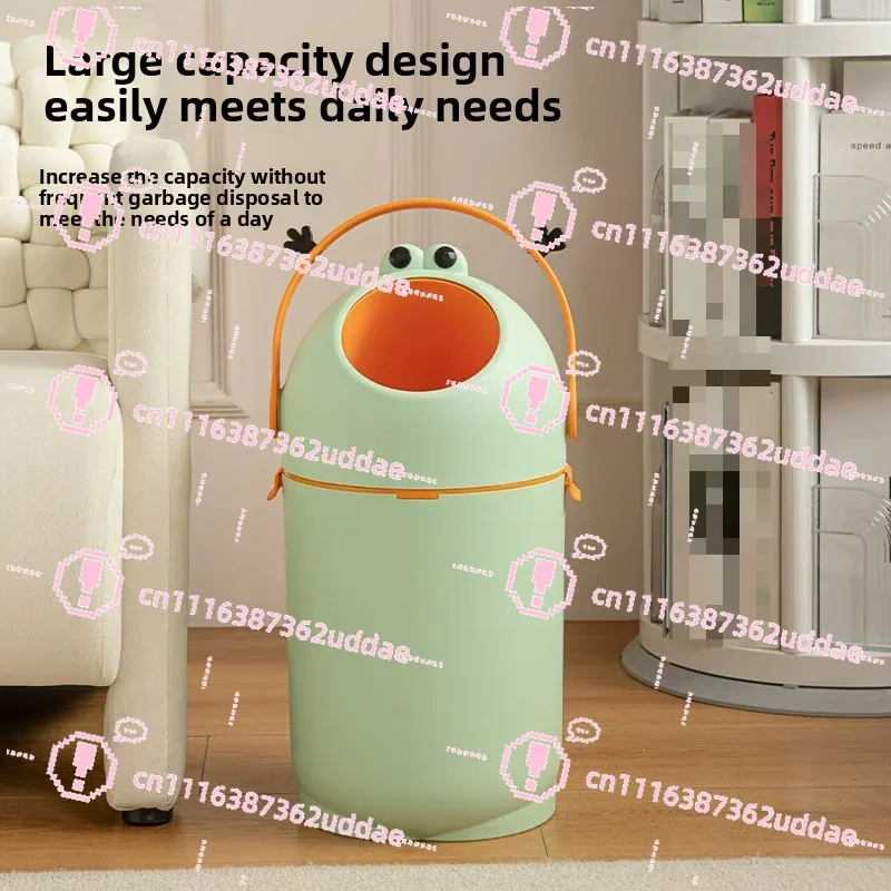 Large Capacity Cute Sealed Bucket Deodorant Paper Basket Bucket Silent Household Diaper Trash Can Anti-pet Turning Trash Can