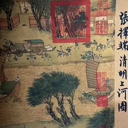 Antique Celebrity Calligraphy and Painting Northern Song Dynasty Zhang Xuanduan Qingming Shanghe Picture Long Scroll Painting Sc