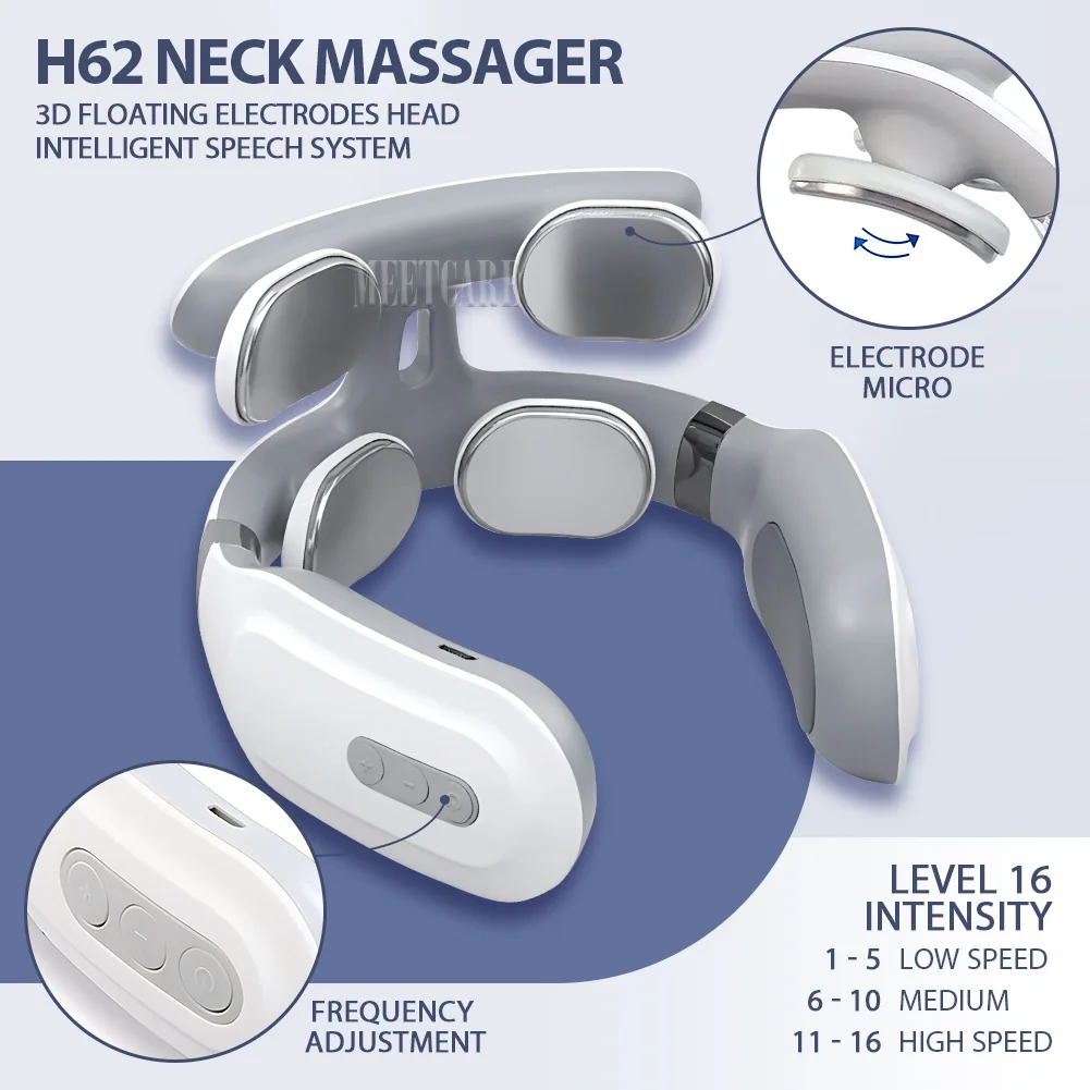 Electric Back Neck Nuscle Massager TENS Pulse Shoulder Neck Vibration Massage Devices Heating Relieve Pain Muscle Care