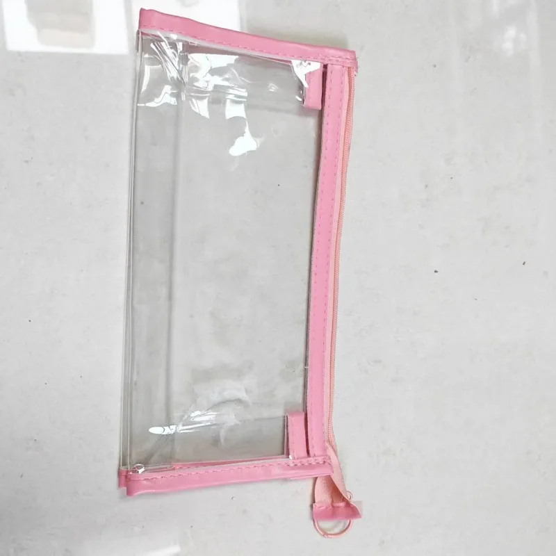1pc Transparent Triangle Pencil Case, PVC Large-Capacity Storage Bag, Exam Pencil Zipper Stationery Pouch, Pencil Pouch