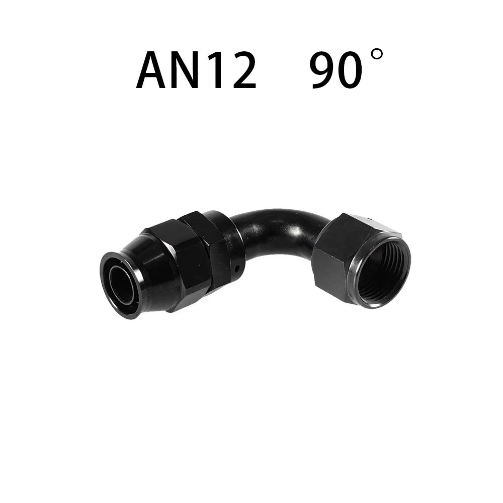 AN4/6/8/10/12 Recht 0 ° /45 ° /90 ° /120 ° /180 °   Graad PTFE olie brandstof draaibare slanguiteinde olie slanguiteinde adapterset zwart