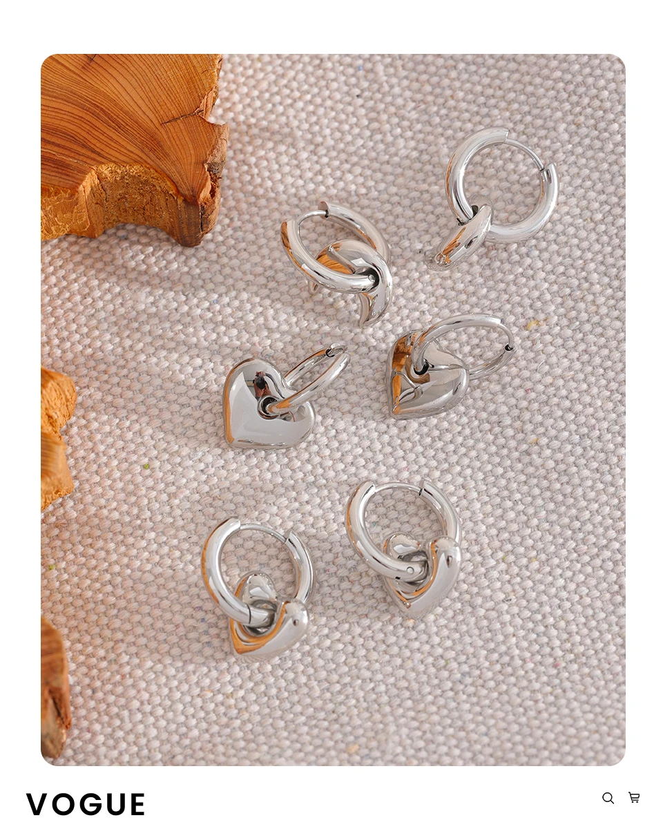 Yhpup Stern Mond Herz Anhänger Tropfen Creolen Huggie Ohrringe 18 Karat vergoldet trendiger wasserdichter Edelstahl Mode Charm Schmuck – Detail 20
