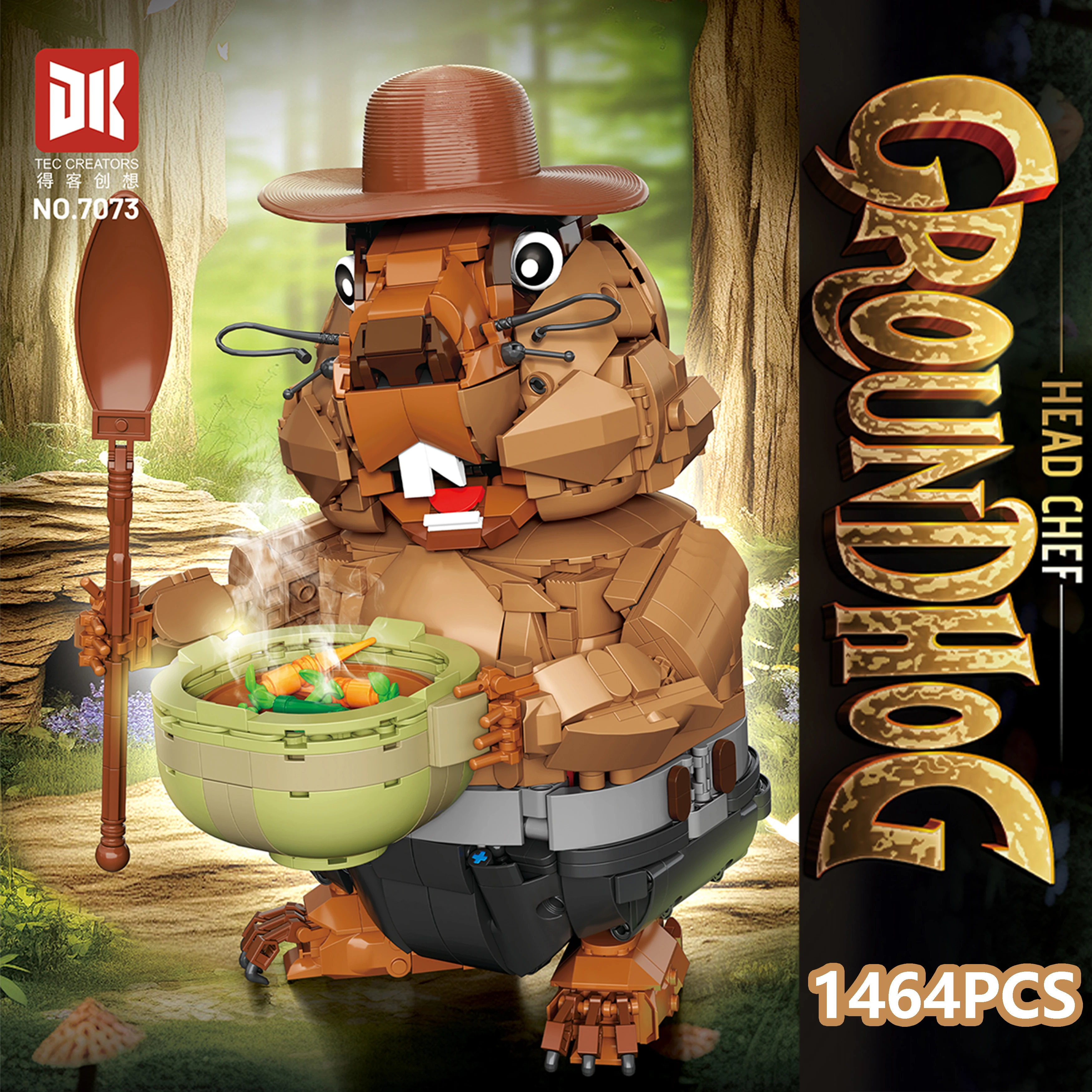 1464 Uds. De bloques de construcción Gourmet Marmot Chef MOC, modelo creativo de personaje Animal, juguete de exhibición DIY, regalo de Navidad