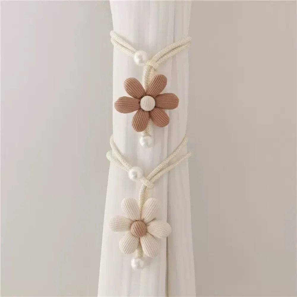 Home Decor Adjustable Petal Curtain Straps Pearl Beautifully Curtain Tieback Elegant Petal Curtain Buckle Decoration