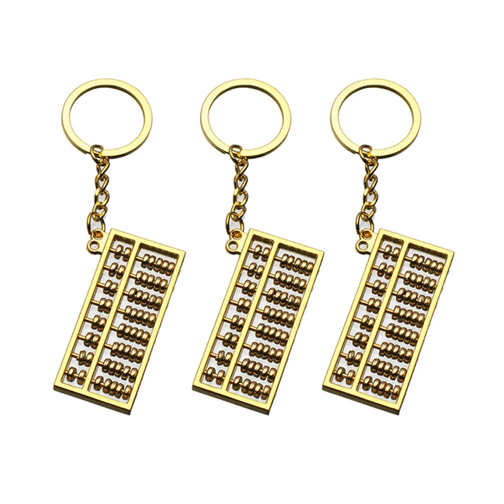 

3 Pcs Decoration of The Lid Key Abacus Keychains Stylish Ring Small Gift Holder Mini Student