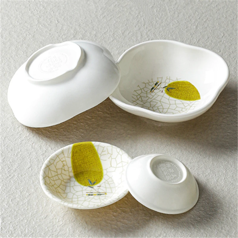 Chinese Style Melamine Sauce Dish Spice Vinegar Soy Oil Bowls Imitation Porcelain Plate Table Decoration Container for Hotel