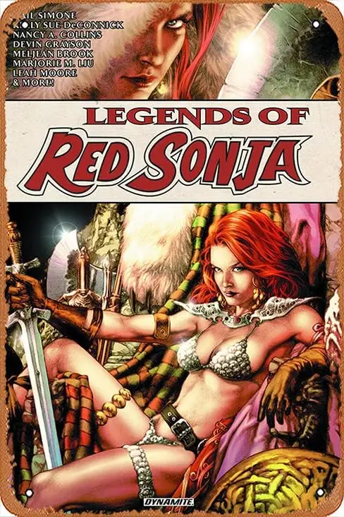 Zuhhgii Retro Anime Metal Tin - LEGENDS OF RED SONJA TP VOL 01 - Cartoon Metal Tin Sign film Poster for Music Cafe Bar Restauran