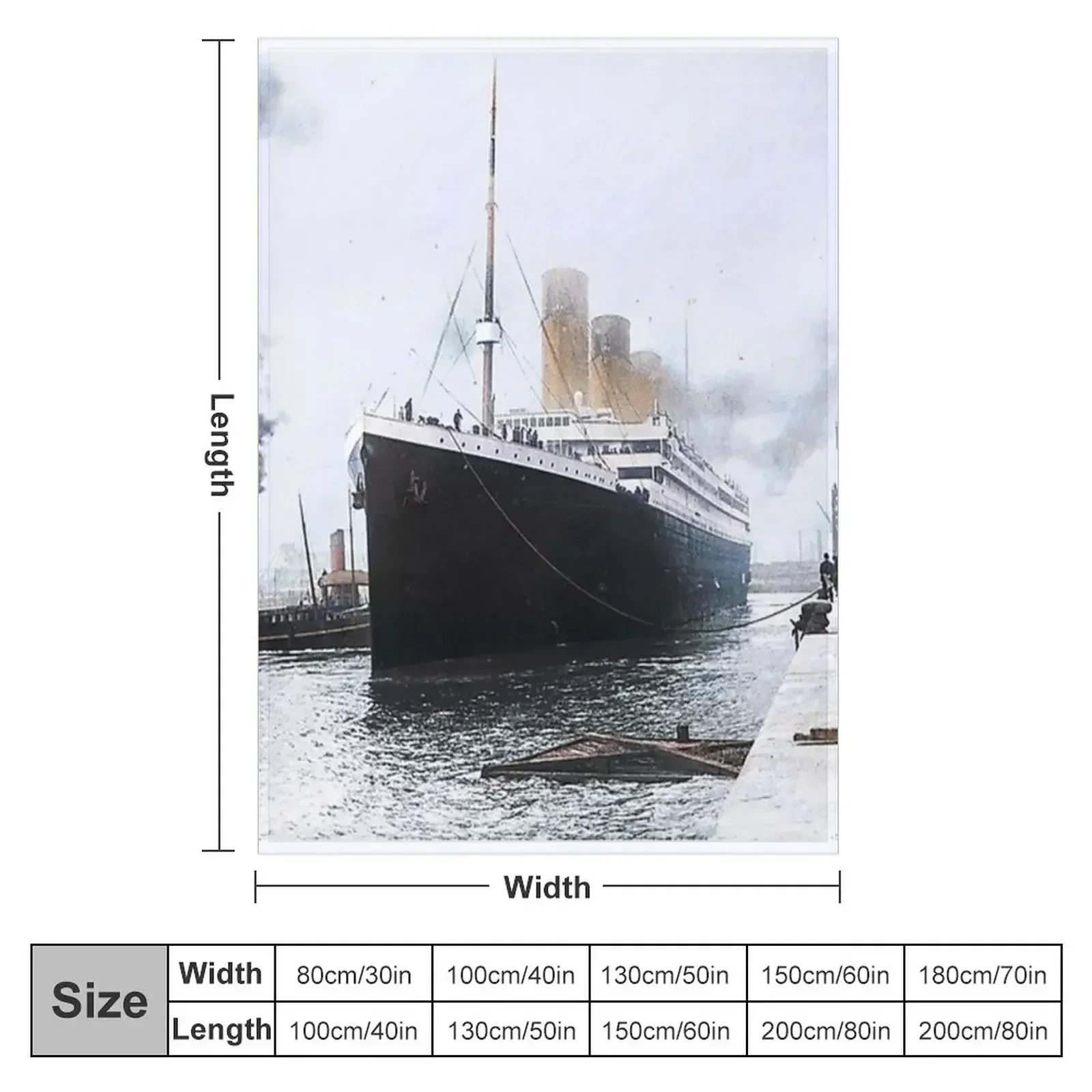 Titanic prepares to leave port, 1912 Throw Blanket couch cozy soft plush fuzzy picnic outdoor blanket