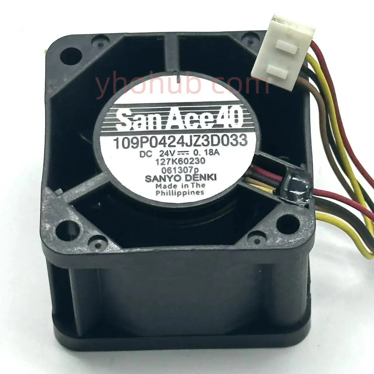 

Sanyo Denki 109P0424JZ3D033 DC 24V 0.18A 40x40x28mm 4-Wire Server Cooling Fan