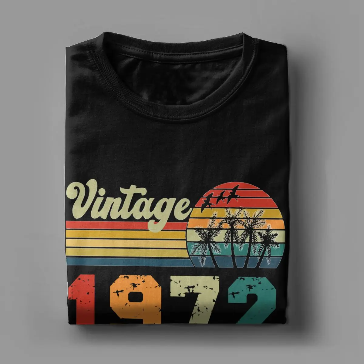 Men\'s Vintage 1972 50th Birthday Gift T Shirts Dad Father 50 Years Old 100% Cotton Clothes Short Sleeve Tees Graphic T-Shirts