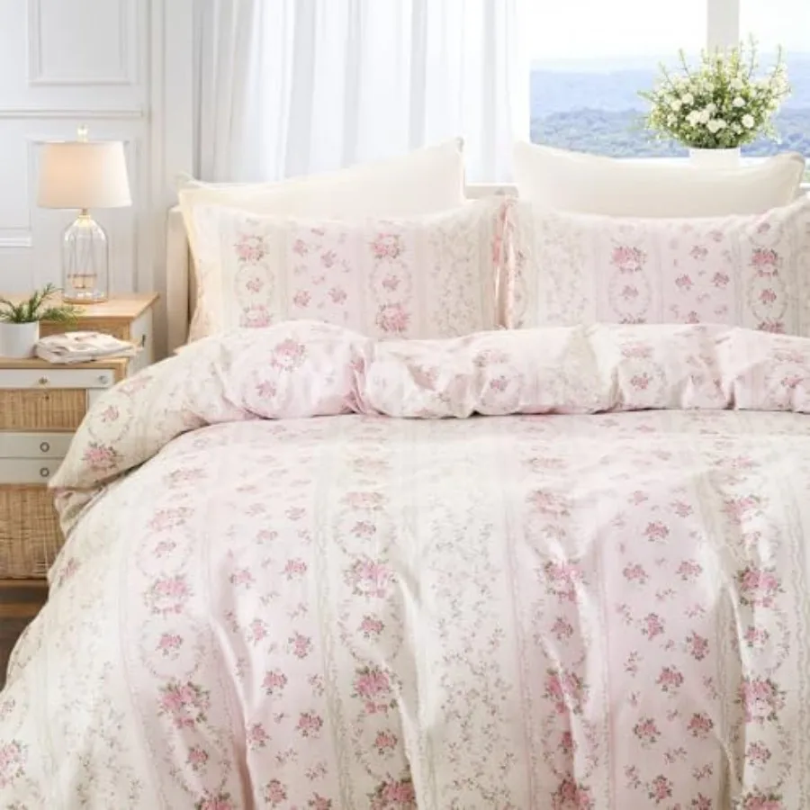 

Duvet Cover Size - 100% Cotton Reversible Duvet Cover Set with Zipper Closure 3 Pieces Soft and Breathable Bedding Set