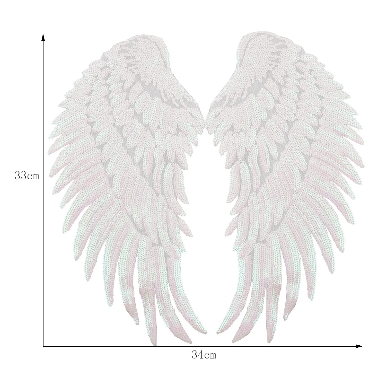 Rainbow Feather angel wings Sequin Sew On iron on Clothes patches Embroidered Badges Manual stikers Diy Backpack punk applique