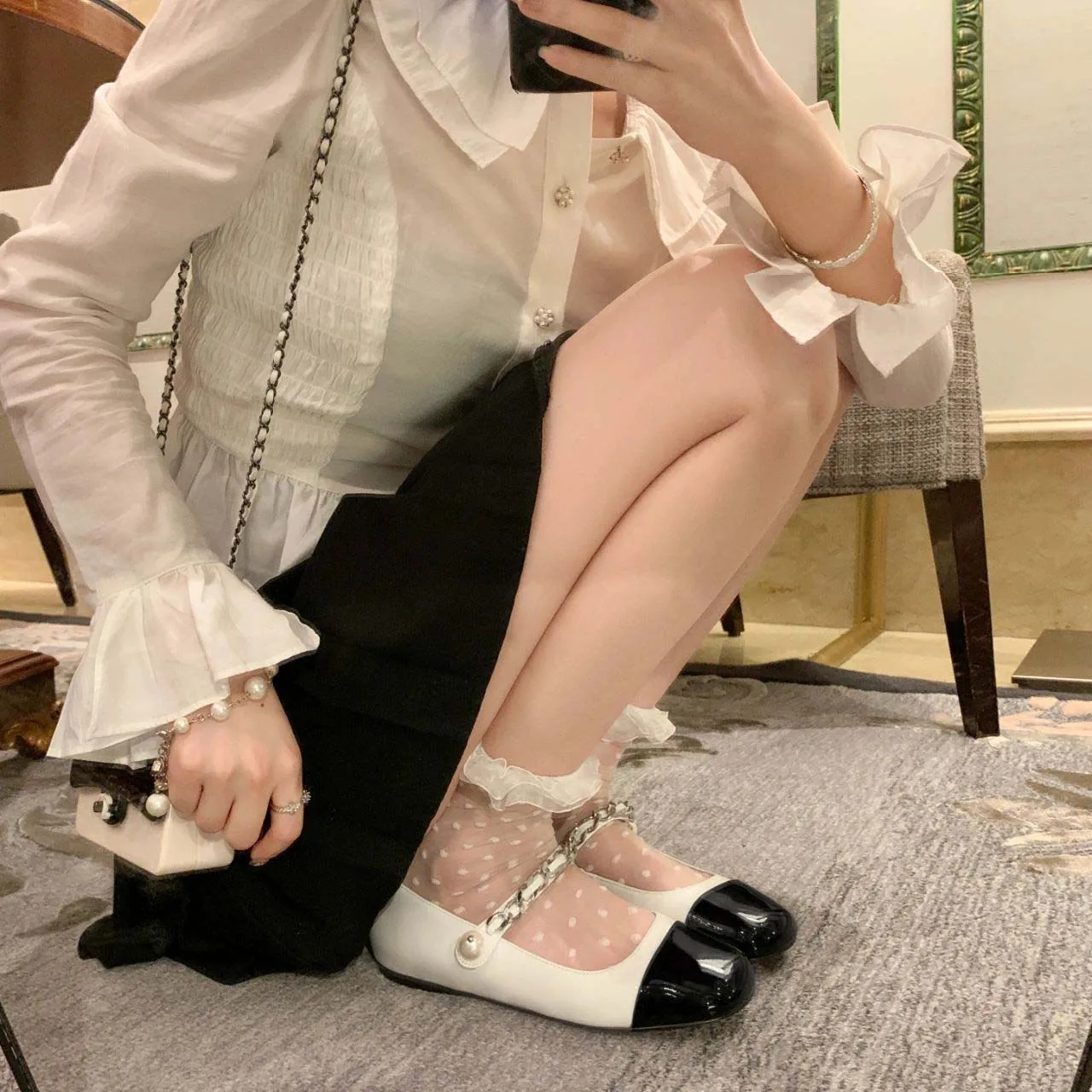 المرأة الصيف رقيقة الأبيض الباليه نمط الدانتيل الدانتيل الكريستال أنبوب قصير لطيف تنوعا مثير جوارب البولكا نقطة كومة حتى الجوارب