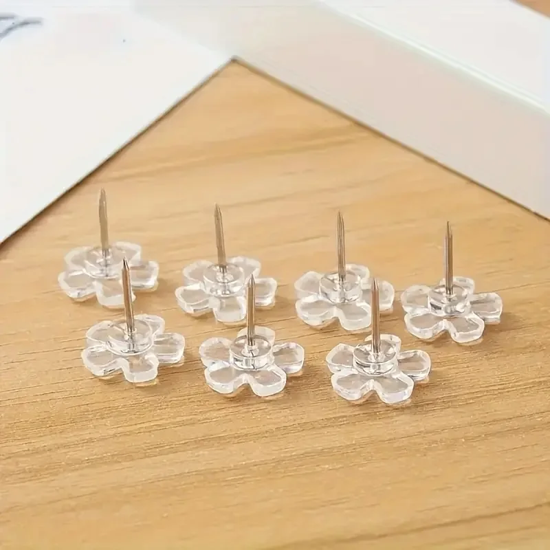 50/100/200pcs 꽃 푸시 핀 디스플레이 고정 벽 푸시 핀 홈, 학교,지도, 사무실, 코르크 보드, 달력 사진