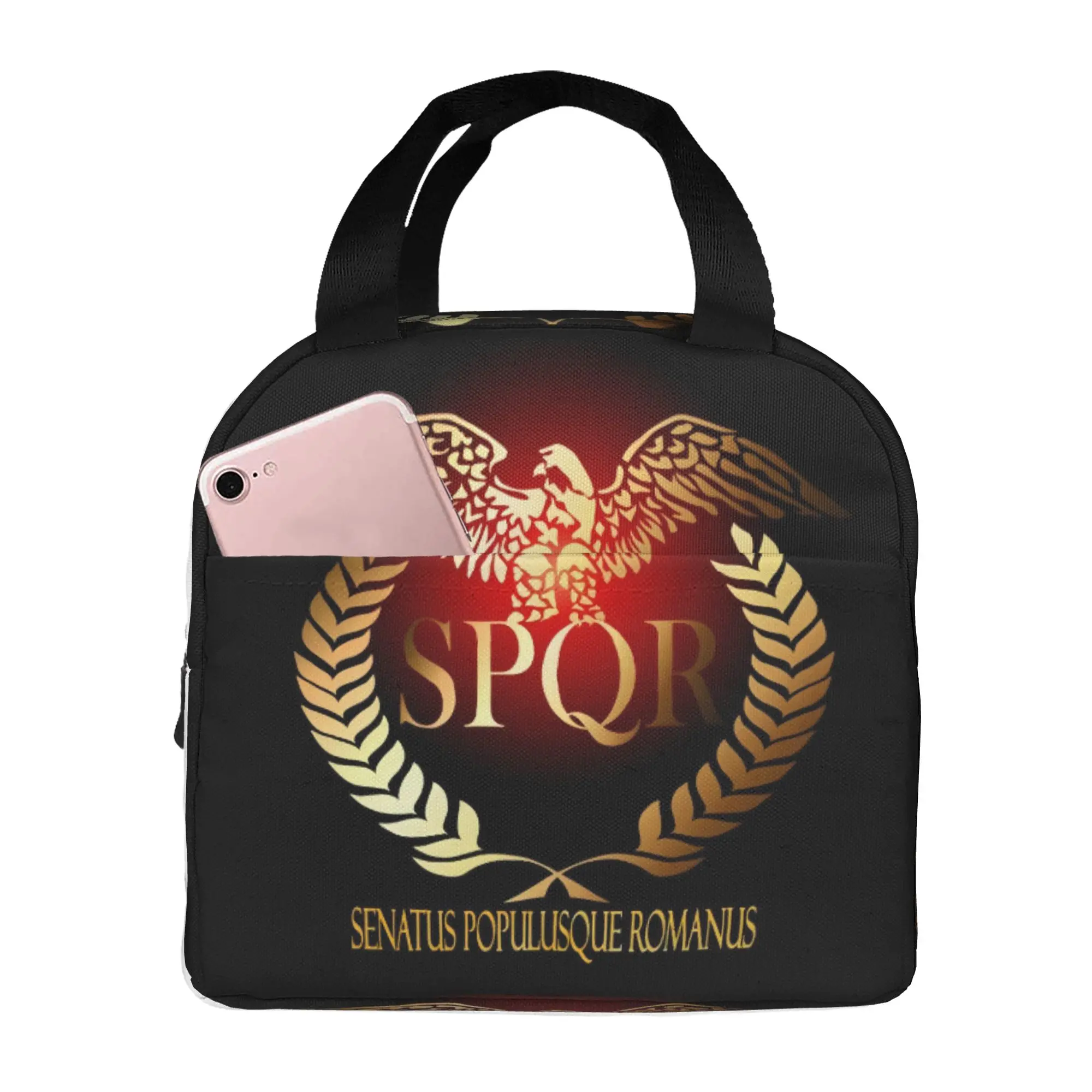 Roman Empire Gold Imperial Eagle Resuable Lunch Boxes for Leakproof Rome SPQR Thermal Cooler Food Insulated Lunch Bag School