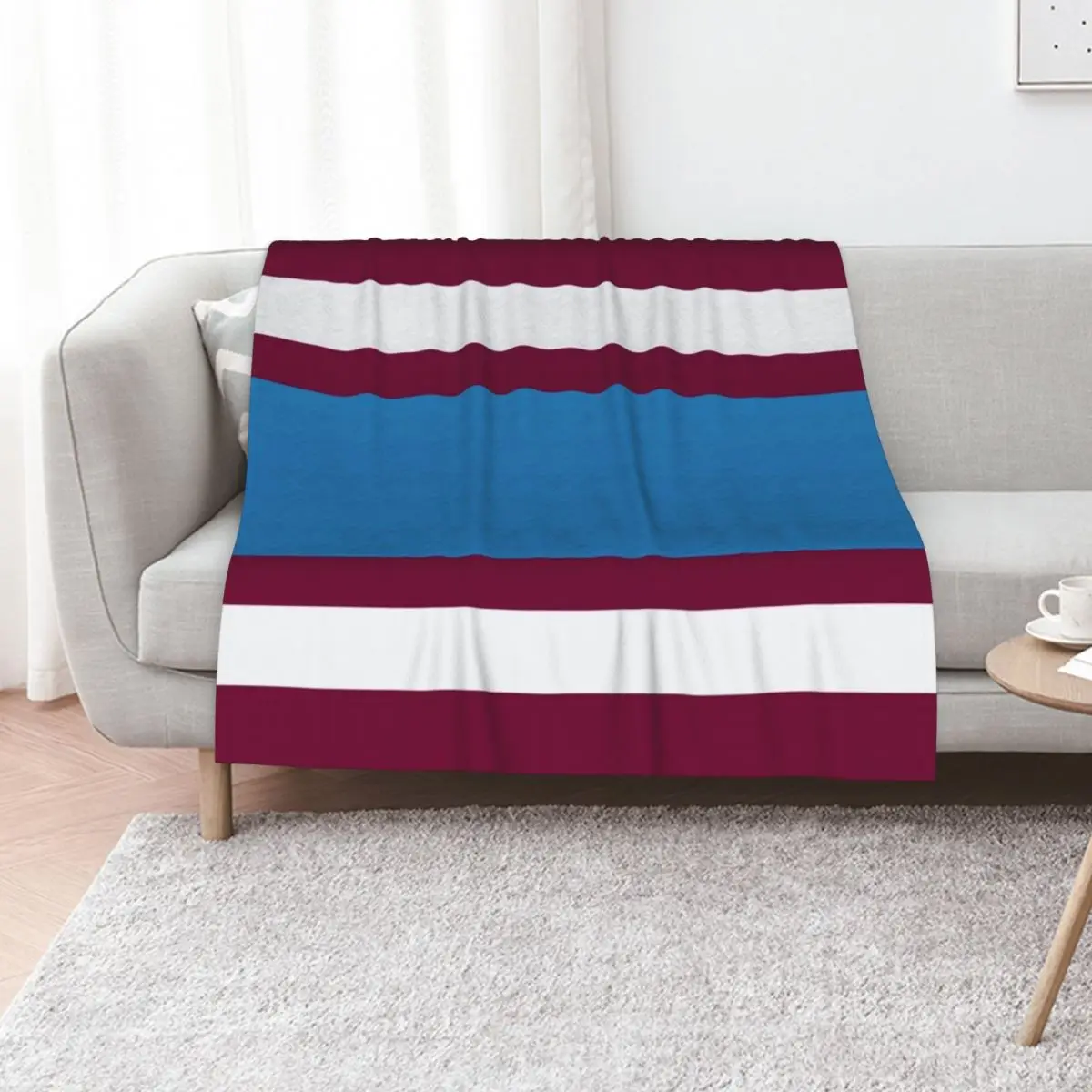 Burnley Varsity Retro Claret, Blue & White Hoops Throw Blanket Thermal Summer Beddings Polar for winter Blankets