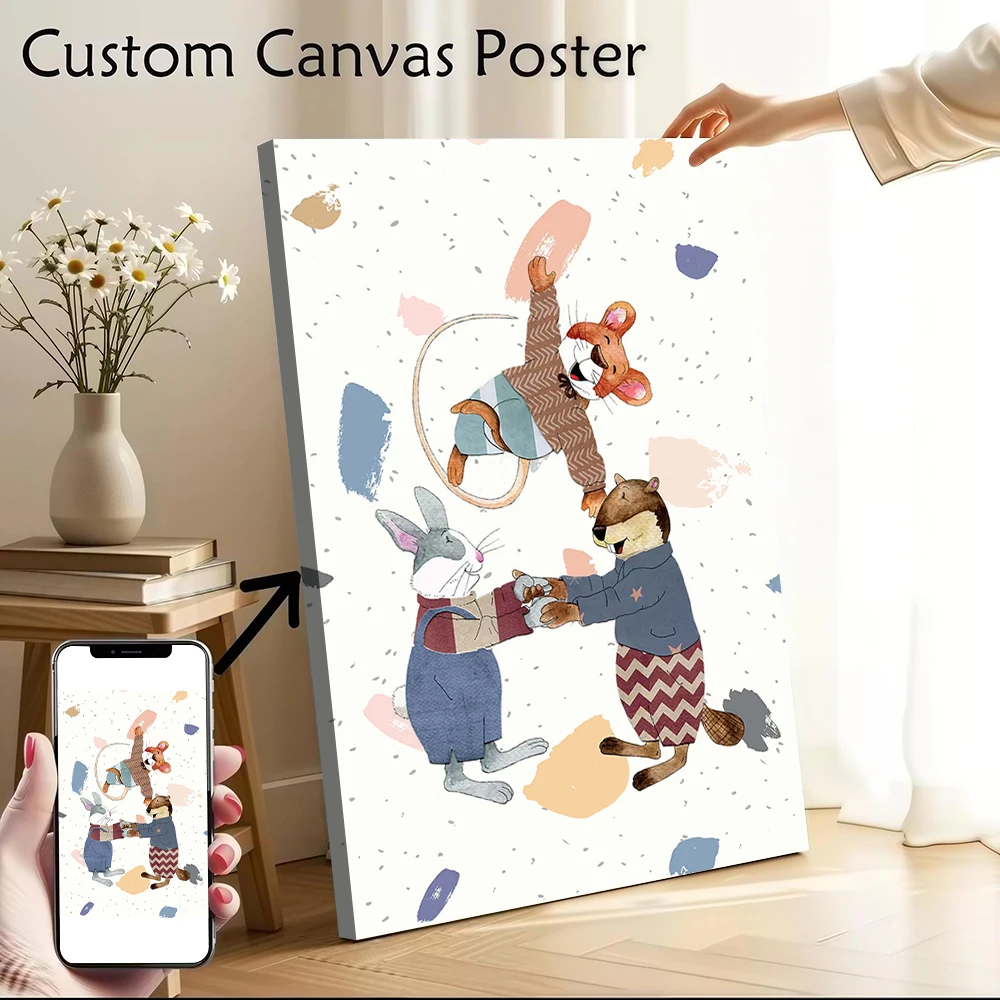 Funny Portrait of 3 Fellow Poster Canvas Wall Art Custom Photo Print Modern Painting for Fans Home Decor Ornaments Bedroom Mural