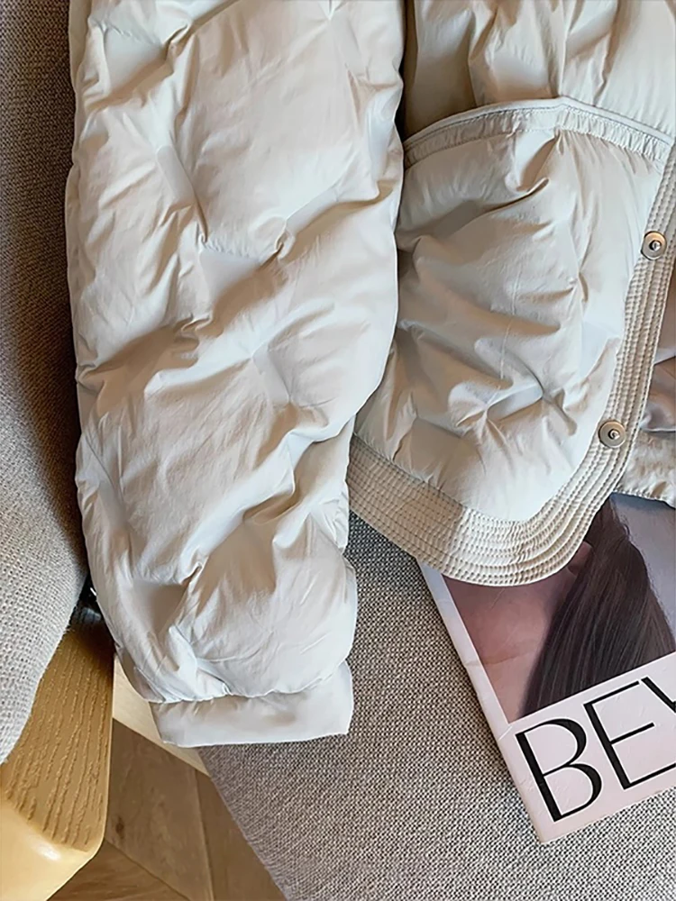 Retro Splicing Turn Down Collar Thickened Cotton Jacket Women Winter Loose Warm Single-breasted Coat Casual Short Cotton Top