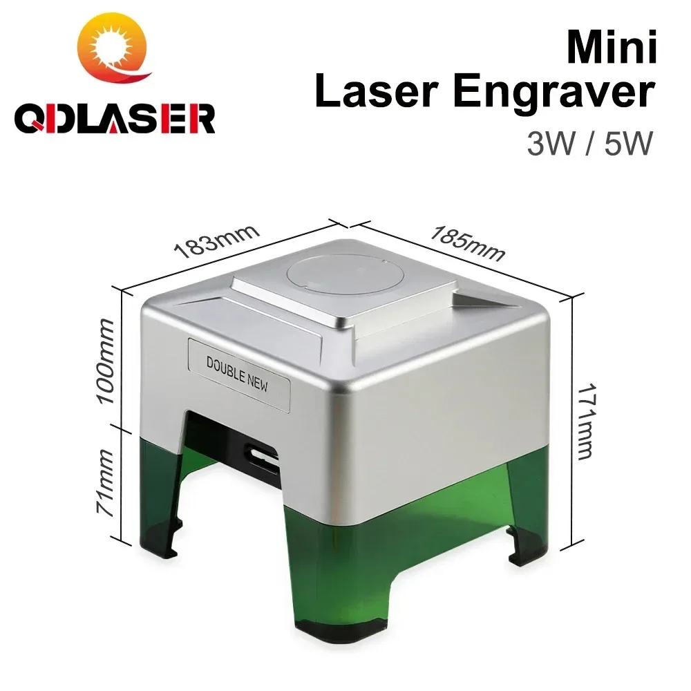 QDLASER 5000mW Mini Laser Engraver, CNC DIY Desktop Logo Printer, Portable Engraving Cutting Machine for Wood & Acrylic