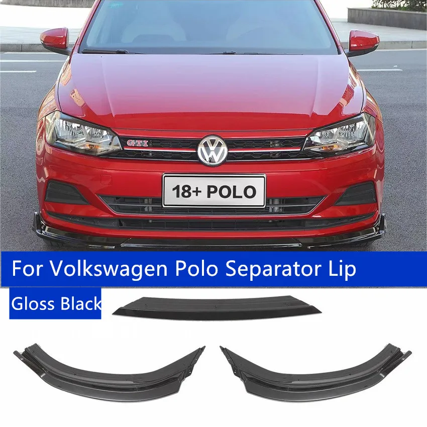 

Front Lip Bumper for Volkswagen Polo Separator Lip Grill Spoiler Diffuser Front Shovel 2011-2022 Auto Parts Gloss Black