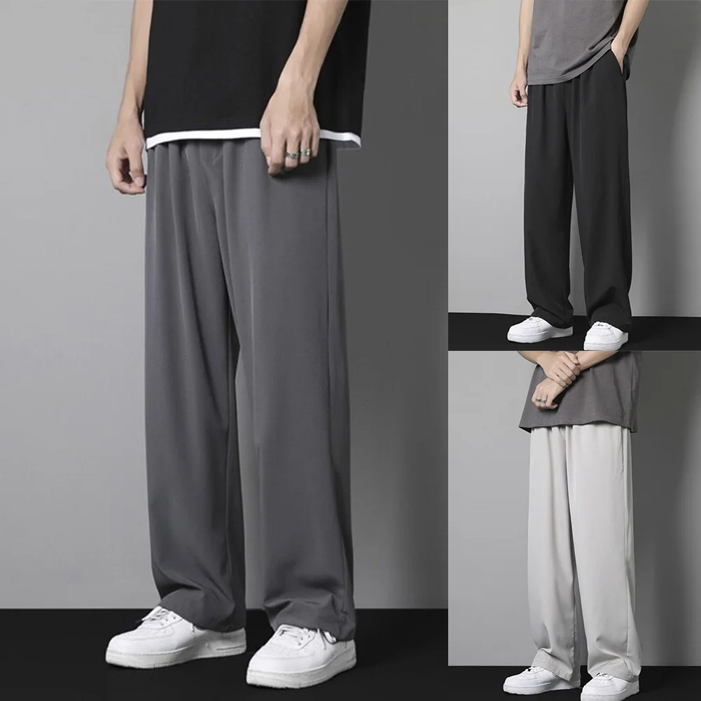 

Ice Silk Pants Men's Summer Trousers Men's -Trend Loose Straight Thin Casual Pants All-match Breathable Sports Pants