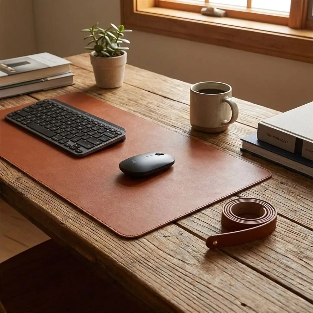 PU Leather Double Side Desk Mat Anti-Slip Waterproof Foldable Mouse Pad Collapsible Soft Hand Rest Pad Nail Studio