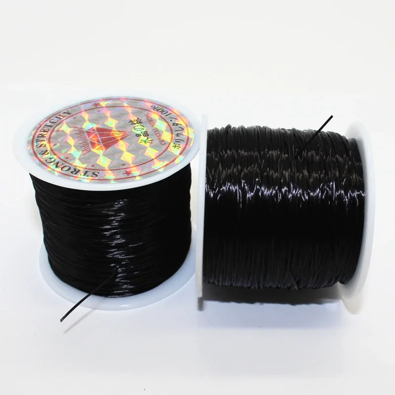 Black Elastic Beading String 60metres/roll of Strong And Stretchy,Elastic Jewelry Cord For DIY Jewelry Craft Bracelet Making