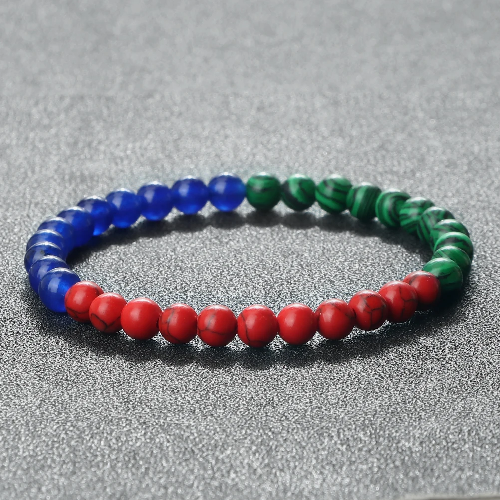 Ukrainian Countries Flag Color Beads Energy Bracelets UAE Kuwait Natural Stone Green Blue Malachite Bangles Patriot Jewelry Gift