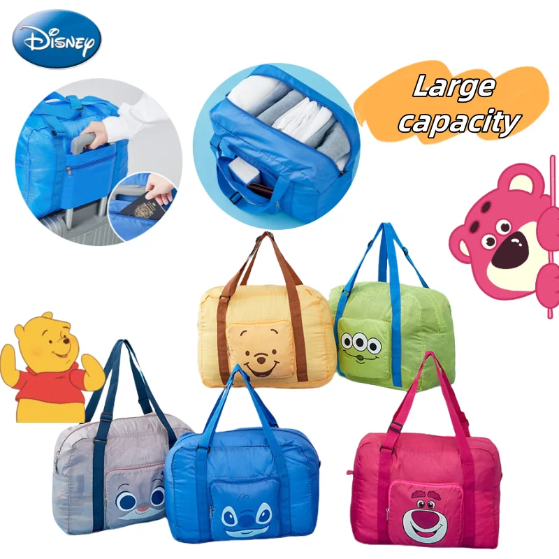 

Disney Lotso Stitch Alien Anime Cartoon Cute Folding Bag Creative Kawaii Portable Large Capacity Waterproof Portable Storage Bag