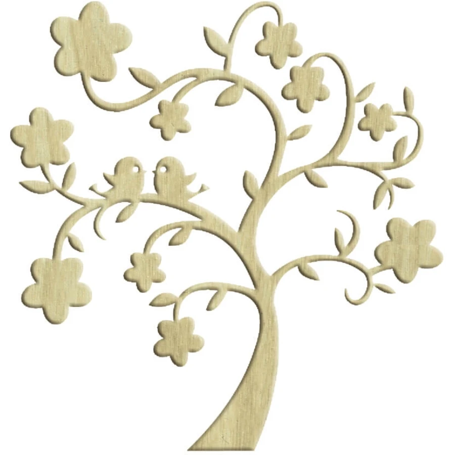 KD294 Tree Wood Package Ornament, Unpainted Wooden Ornament