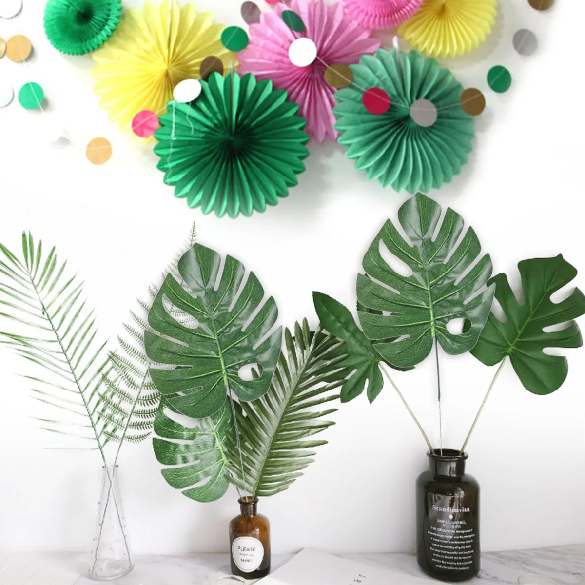 

40 pcs Artificial Tropical Decoration Fake Artificial Tropical Leaves Brazil Office GalleryPlant