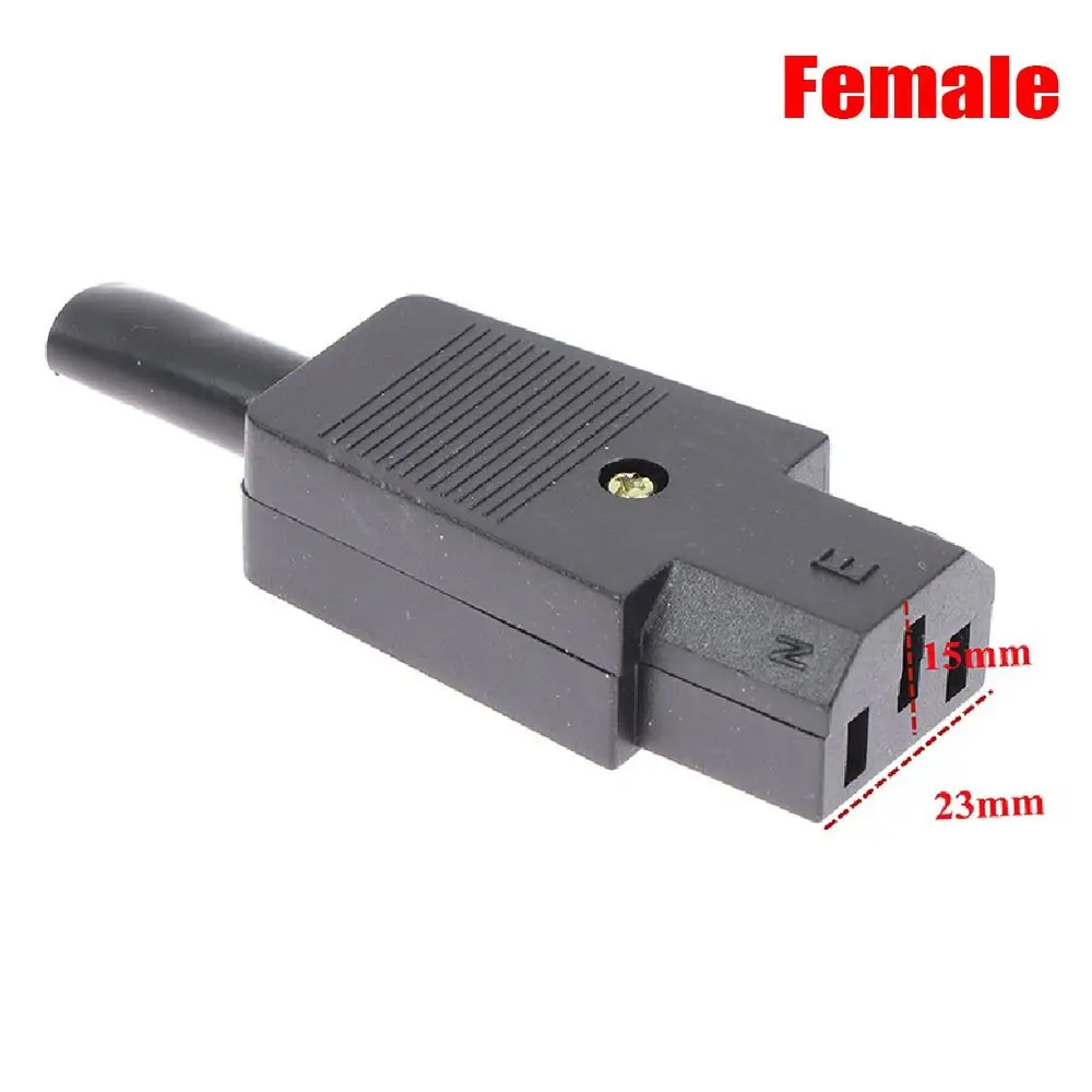 

1Pcs New Male Female AC Plug Socket 3 Pin IEC 320 Straight AC Power Connector Electrical Rewirable Power Connector