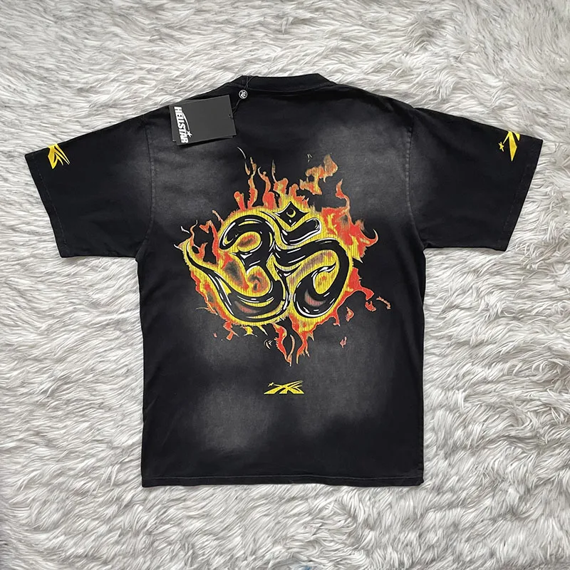 Hellstar Studios Reach Your Inner T Skull Heavy Craft Washed Short Sleeve Pure Cotton T-Shirt Youth Summer Fashion round Neck view 3