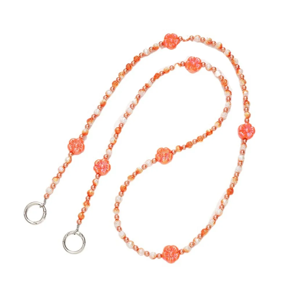 

Цветочный бисерный ремешок-цепочка для телефона через плечо с кошачьей лапкой, длинный милый шнурок-подвеска для телефона на шею, украшение