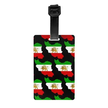 Flaga Iran mapa etykiety na bagaż na walizki uroczy lew i słońce etykietki na bagaż identyfikator prywatności