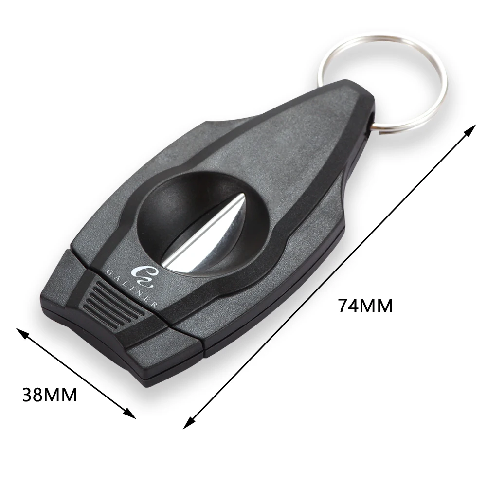GALINER Plastic V Cut Stainless Steel Blade Cigar Cutter Sharp Sigaar Cutting Tool Cigars Guillotine Pocket Zigarren Cutter