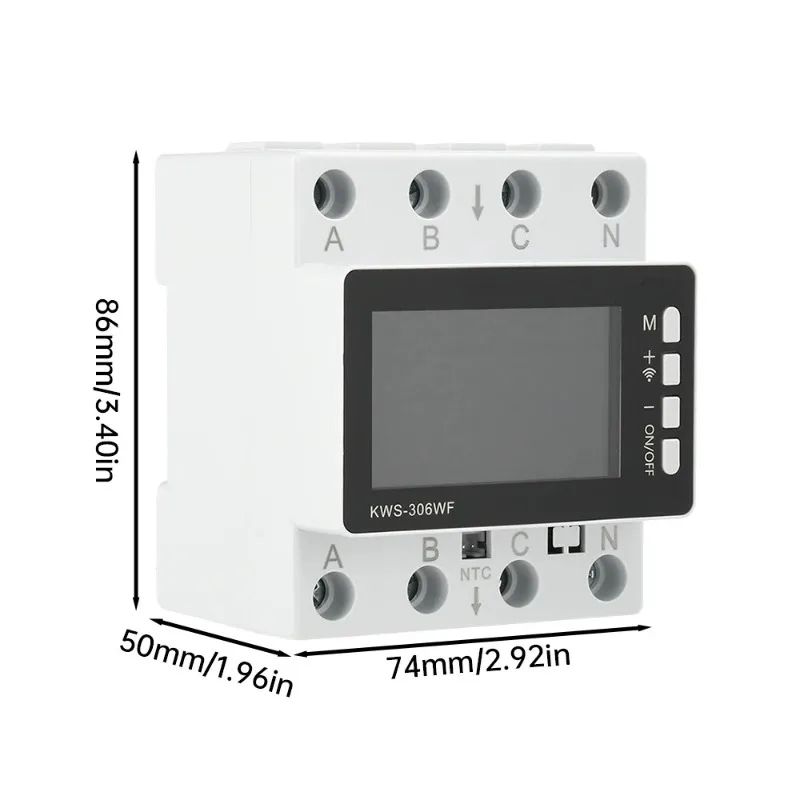 For Tuya WIFI Intelligent 3-Phase 4-Wire DIN-Rail Multifunction Voltage Current Power Meter For Mobile APP Remote Control