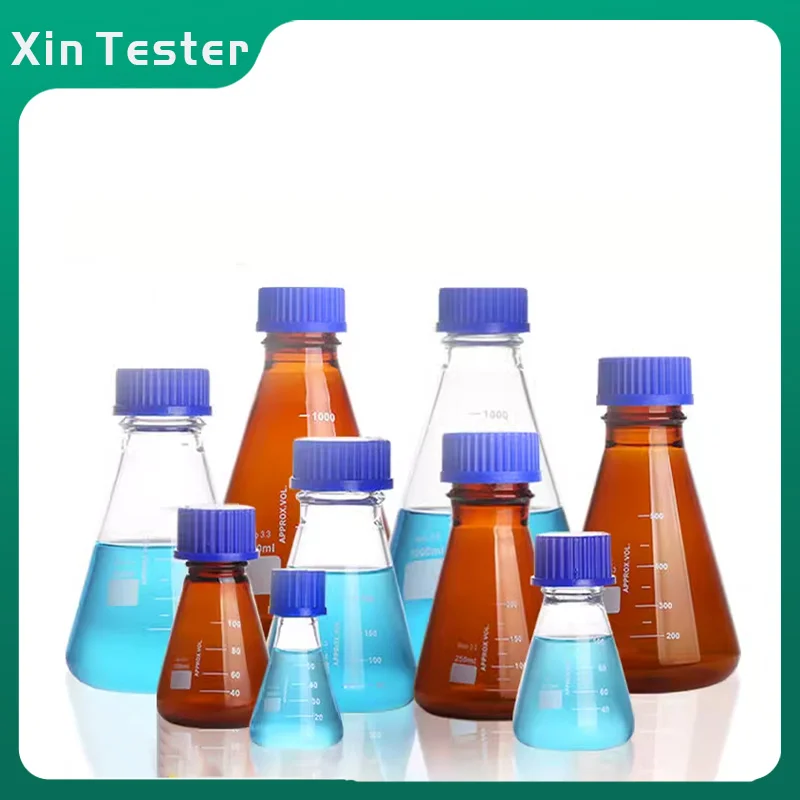 Xin Tester 50/100/150/250/500/1000ml Borosilicate Glass Triangular Flask High Temperature Resistant Conical Flask