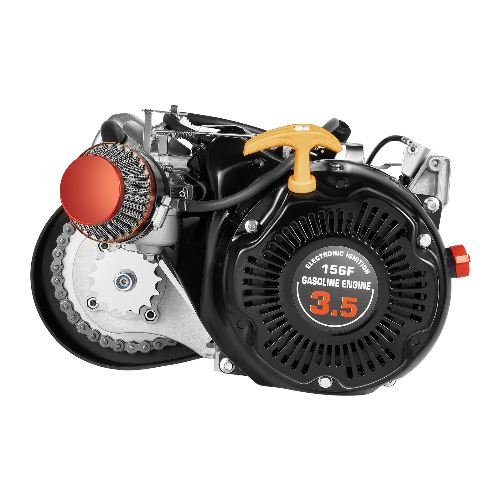 100cc 3.5HP Motorized Bike Engine Kit Single Cylinder 4-Stroke Gasoline Engine Scooter Chain Kit For Mountain Bikes 3600rpm