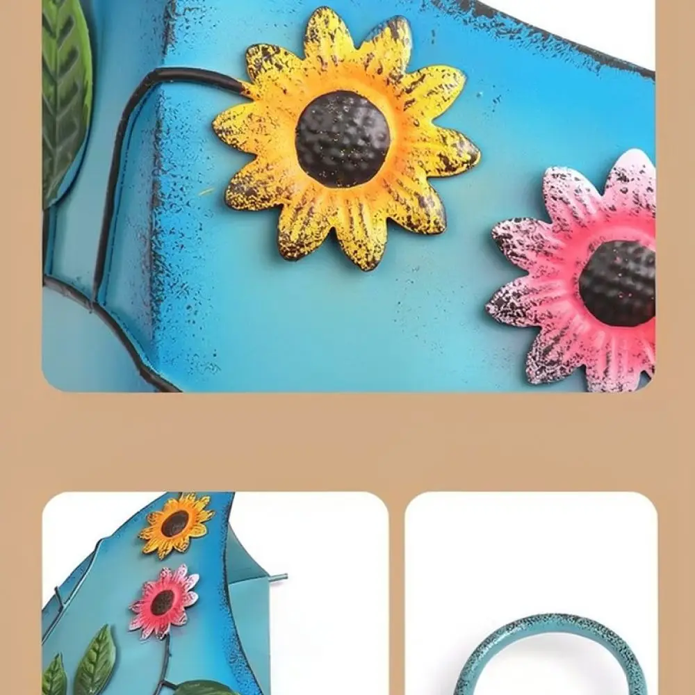 Creative Iron Umbrella Planter Metal Succulent Flower Pot Pastoral Outdoor Garden Yard Landscape Decor Holder