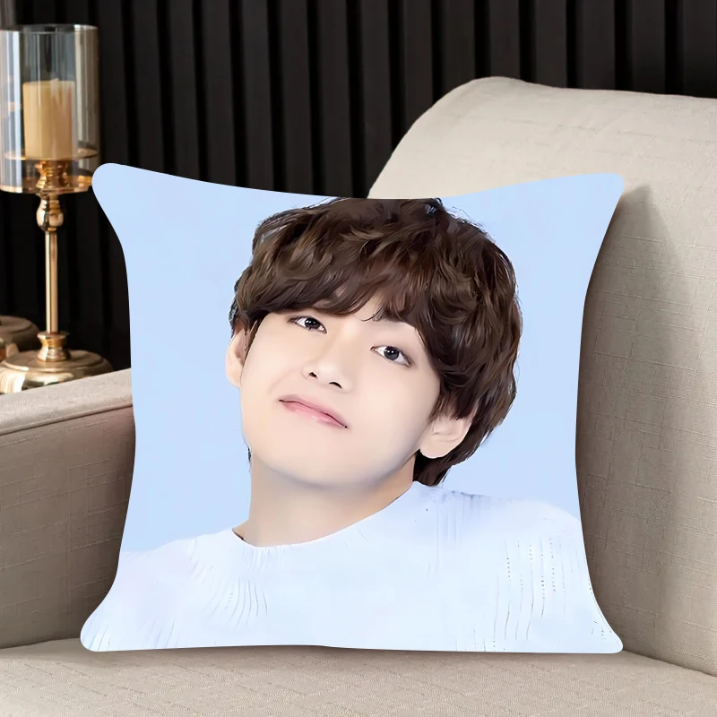 home decor Pillow Cover K-Kim TaeHyungs iving room 40x40 car restaurant deck chair Dakimakura Throw Pillows Square Pillowcase