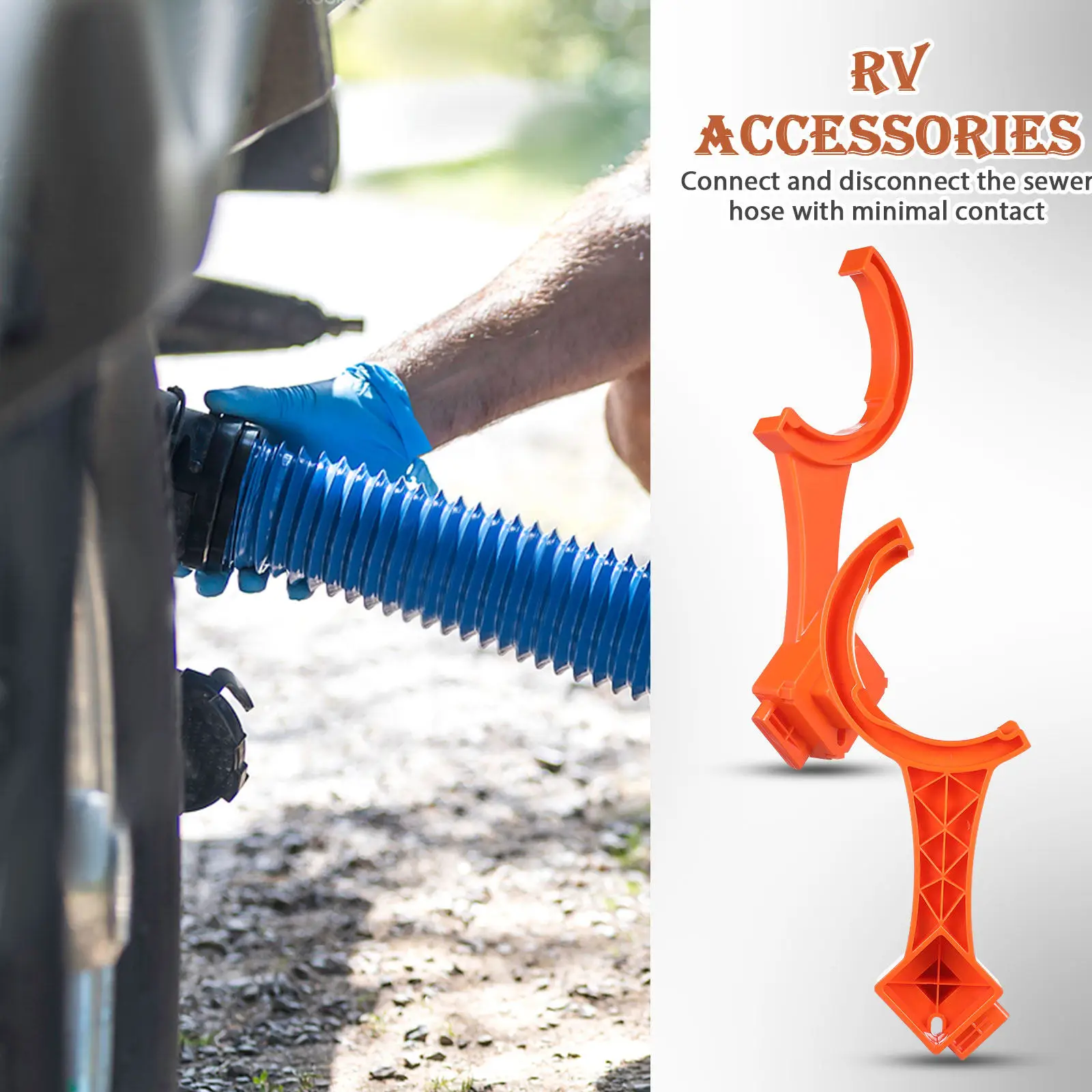 1Set Universal Rv Sewer Wrench for Sewer Hose Fittings Connect Disconnect Tighten Cap Easily Ergonomic Design Sturdy ABS