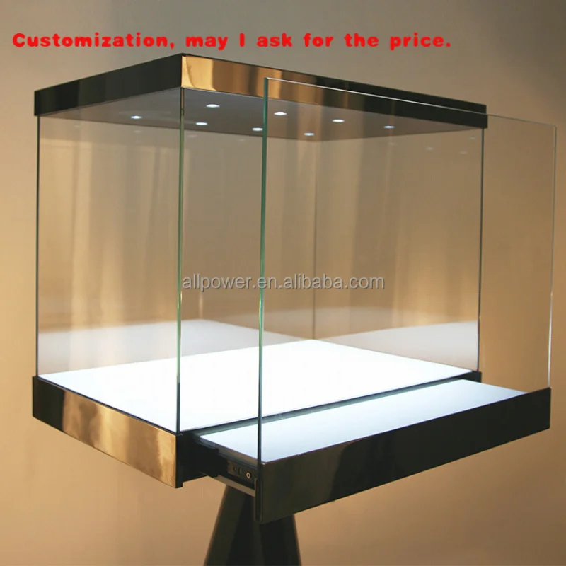 custom.ALLPOWER Led Watches JewelryShowcase High End Luxury Round Jewelry Display Cabinet Store Jewelry Display Cabinet