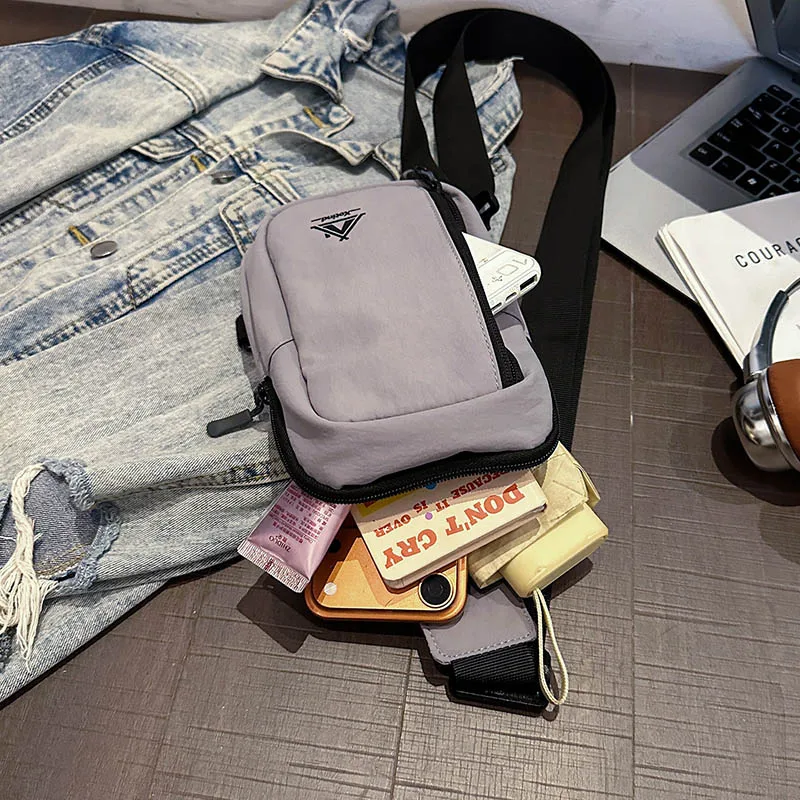 Marken-Brusttasche für Herren und Damen, modische Umhängetasche, wasserdichtes Nylon für Outdoor-Aktivitäten, Laufen, Radfahren, Reisen, Handytasche – Detail 27