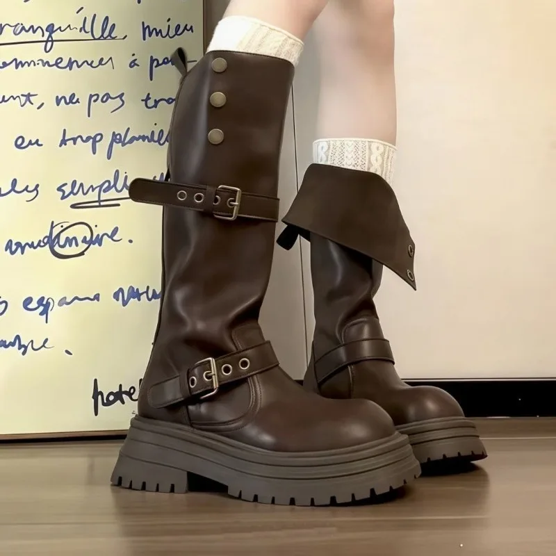 

Platform Women High Heels Long Boots Fashion Elegant Chunky Shoes Designer Winter New Brand Shoes 2025 Dress Party Pumps Zapatos