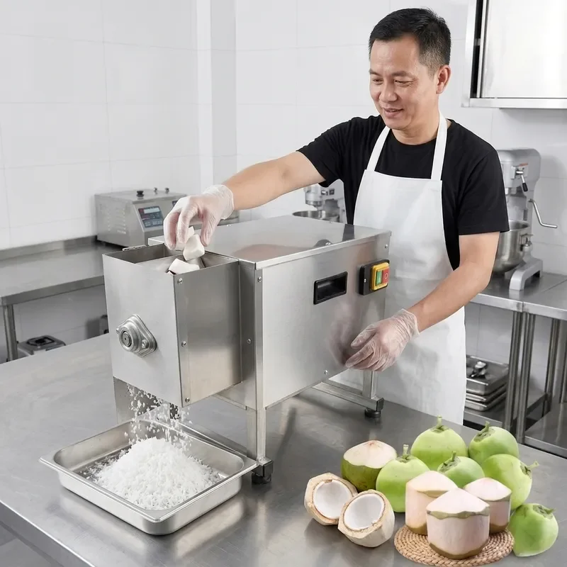 Commercial Coconut Planer Stainless Steel Coconut Meat Shredder for Coconut Processing Plants