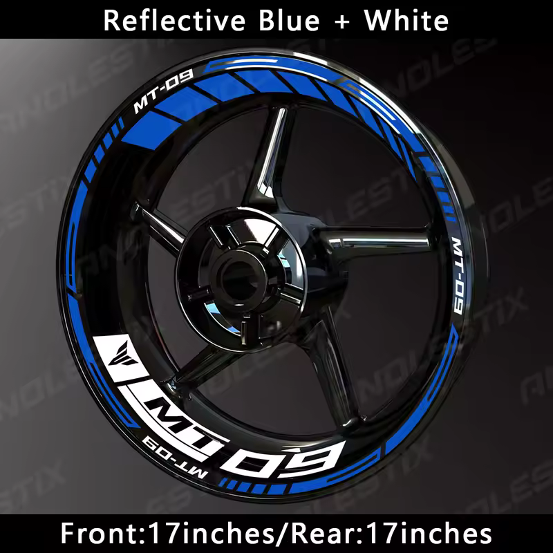AnoleStix Reflective Motorcycle Wheel Sticker Hub Decal Rim Stripe Tape For YAMAHA MT-09 MT09 - Image 9