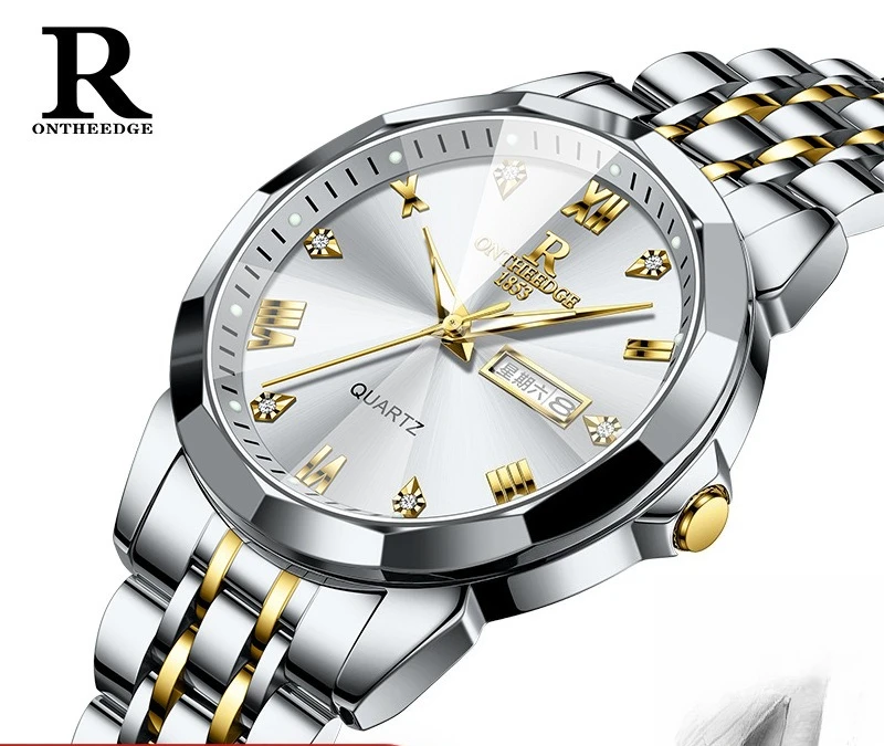 

Stylish Men’s Quartz Watch with Big Face, Double Date Window, Waterproof Luminous Hands, Elegant Business Design