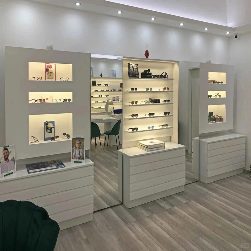 custom.Customizable LED-Lit Retail Display Rack Color Customization Powder Coated Mirror/Glass/Solid/Ventilated Back Show