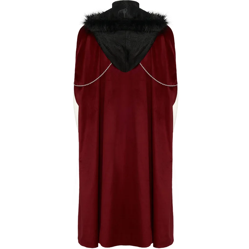 Cape d'Hiver Steampunk Médiévale pour Homme et Femme, Maxi Larp Viking 7.5 ate Everak, Veste Gothique Longue à Capuche en Fourrure pour Halloween